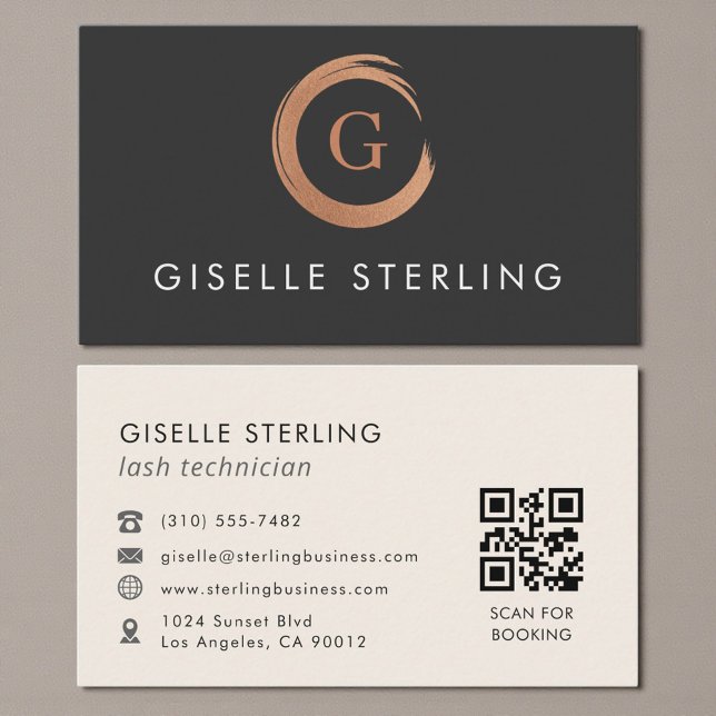Tarjeta De Visita QR Code Lash Technician Modern Minimalist (Subido por el creador)