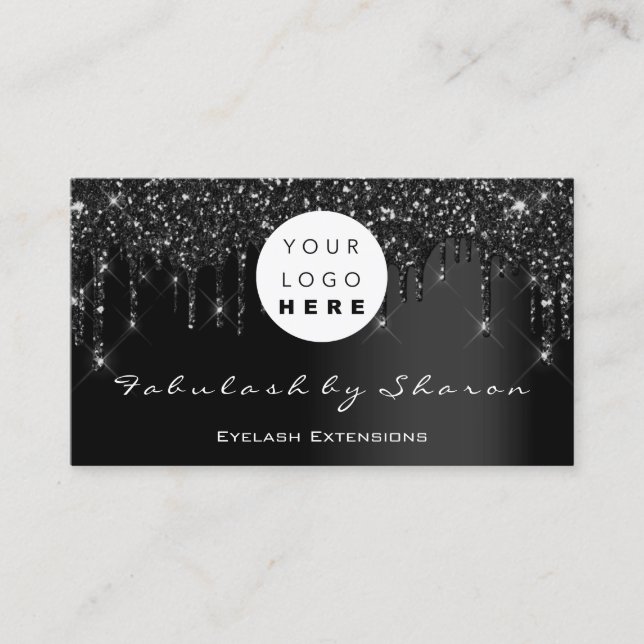 Tarjeta De Visita Qr Code Logo Black Dris Profesional (Anverso)