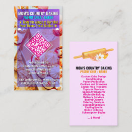 Tarjeta De Visita QR Code, Logo & Slogan (Handmade Chef) Cake Bakery