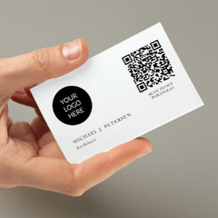 Tarjeta De Visita QR CODE logotipo empresarial moderno profesional b