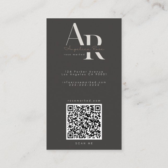 Tarjeta De Visita QR Code Modern Minimalist Business Cards (Reverso)
