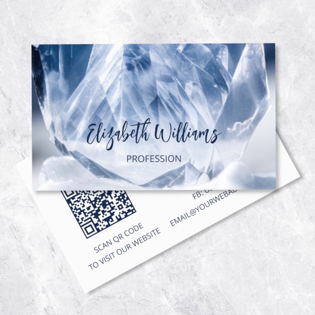 Tarjeta De Visita QR Code Mountain Crystal Gem Stone (Subido por el creador)