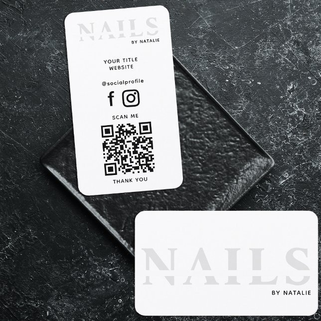 Tarjeta De Visita QR Code Nail Salon Nail Technician Branding Guay (Subido por el creador)