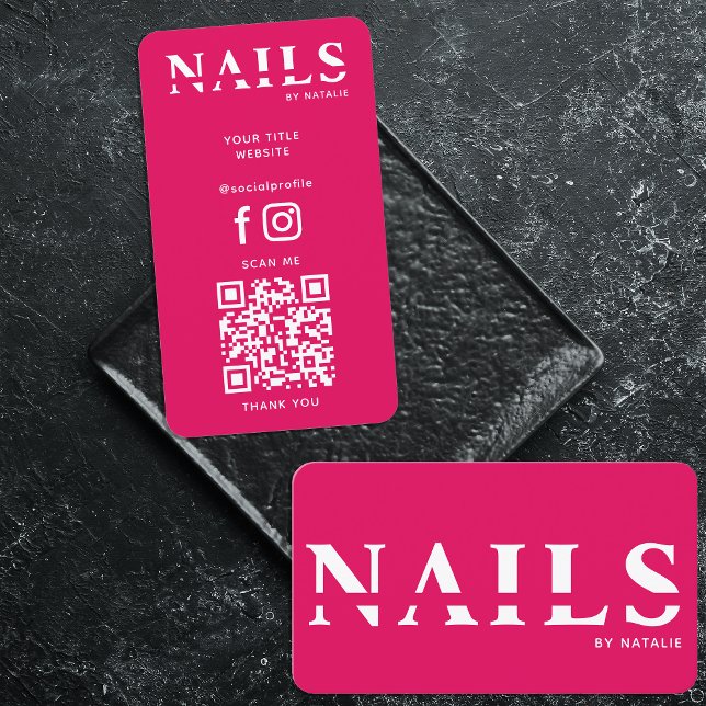 Tarjeta De Visita QR Code Nail Salon Nail Technician Branding Guay (Subido por el creador)