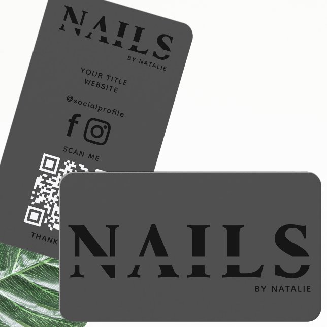 Tarjeta De Visita QR Code Nail Salon Nail Technician Branding Guay (Subido por el creador)