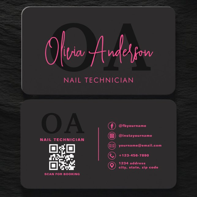 Tarjeta De Visita QR Code Nail Specialist Artist (Subido por el creador)