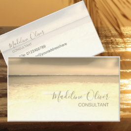 Tarjeta De Visita QR Code Ocean Beach Sea Travel Vintage Photo
