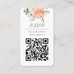 Tarjeta De Visita QR Code Online Photo Floral Rsvp Response Card