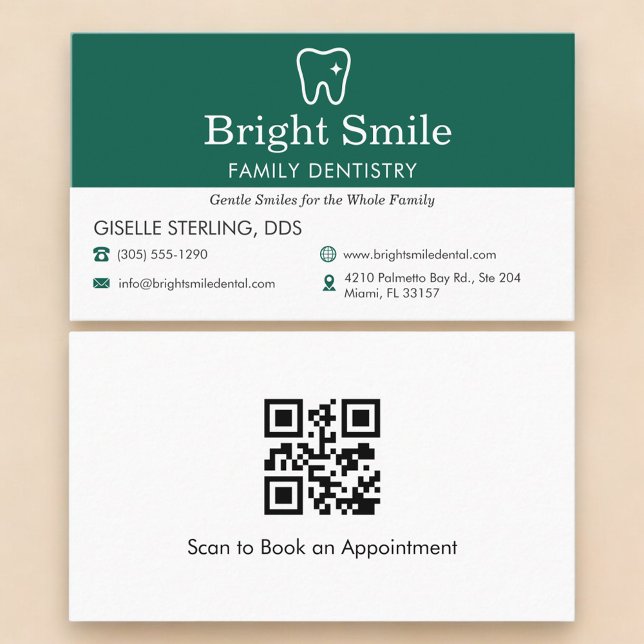 Tarjeta De Visita QR Code Professional Dentist Dental Office (Subido por el creador)