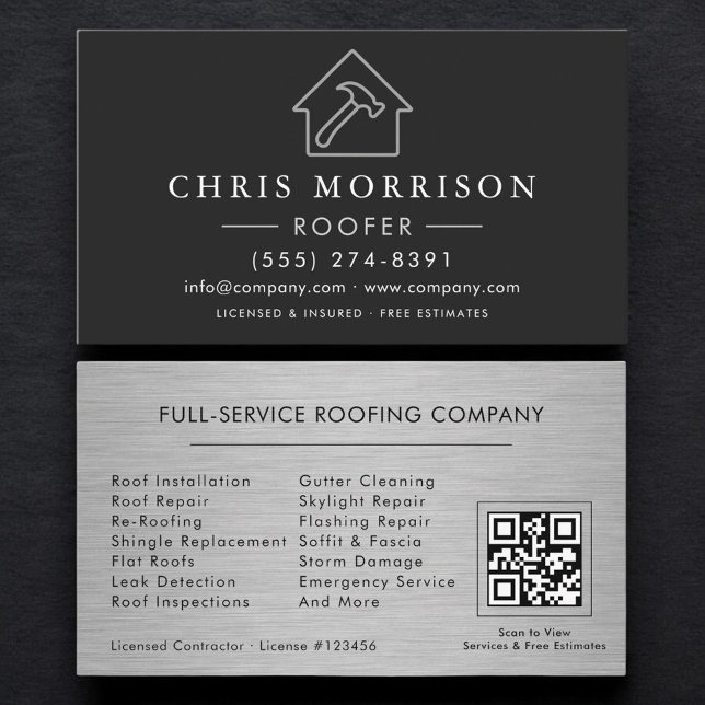 Tarjeta De Visita QR Code Professional Roofing Services  (Subido por el creador)