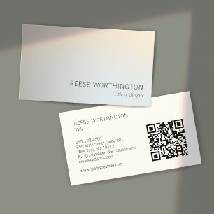 Tarjeta De Visita QR Code Professional Silver Elegant Moderno