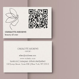 Tarjeta De Visita QR-Code, Schönheit, Logo, Linie Art Black