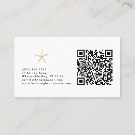 Tarjeta De Visita QR Code Seashells Beach House Cottage B&B