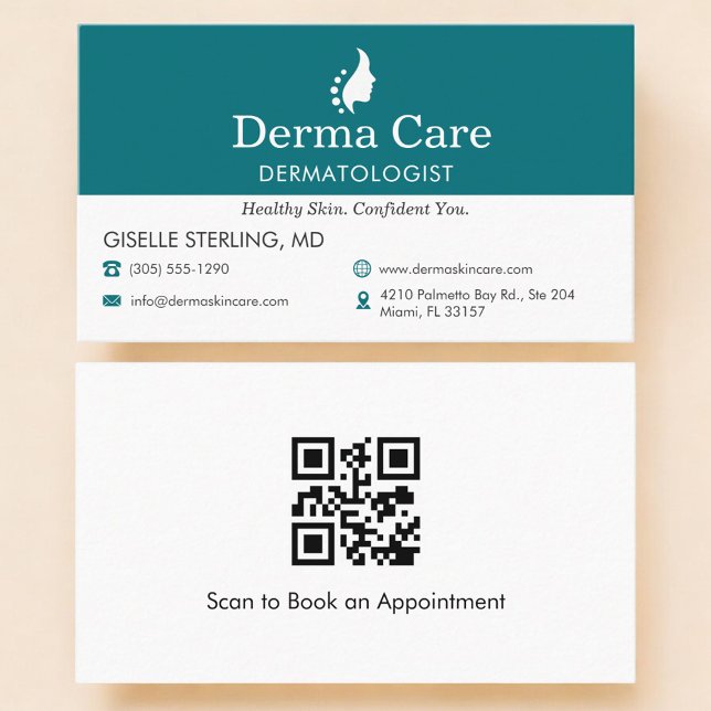 Tarjeta De Visita QR Code Skin Care Center Dermatologist  (Subido por el creador)