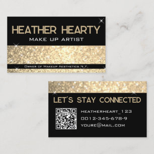 Tarjeta De Visita QR Code Template Luxury Golden Gold Cream Beige