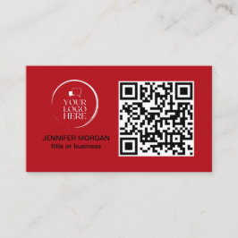 Tarjeta De Visita QR CODE tu logotipo personalizado profesional rojo