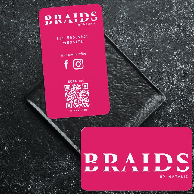 Tarjeta De Visita QR Código Braids Salón de belleza Braike Hairstyli (Subido por el creador)