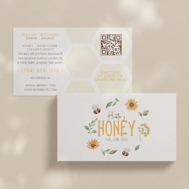 Tarjeta De Visita QR Código de abejas modernas Wreath Apiarist Beeke (Subido por el creador)