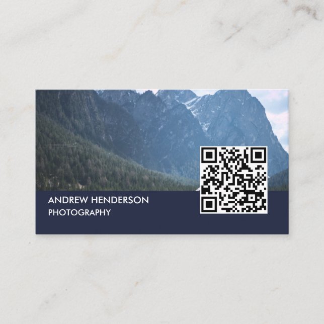 Tarjeta De Visita QR Código Fotógrafo Marina Azul (Anverso)