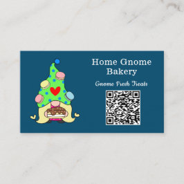 Tarjeta De Visita QR Código Gnome Hometown Bakerley Ocean Blue
