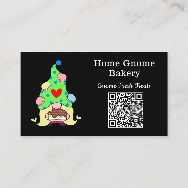 Tarjeta De Visita QR Código Gnome Hometown Bakerloo Negro (Anverso)