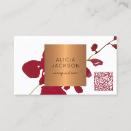 Tarjeta De Visita QR CÓDIGO maquillador peluquería salón floral mode