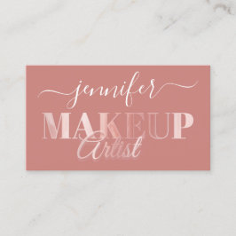 Tarjeta De Visita QR Código maquillaje Artista Oro Confetti Polvo Ro