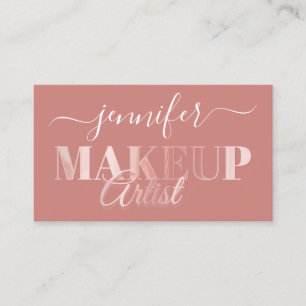 Tarjeta De Visita QR Código maquillaje Artista Oro Confetti Polvo Ro