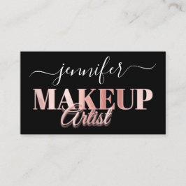 Tarjeta De Visita QR Código maquillaje artista Rosa de Confetti de o