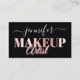 Tarjeta De Visita QR Código maquillaje artista Rosa de Confetti de o