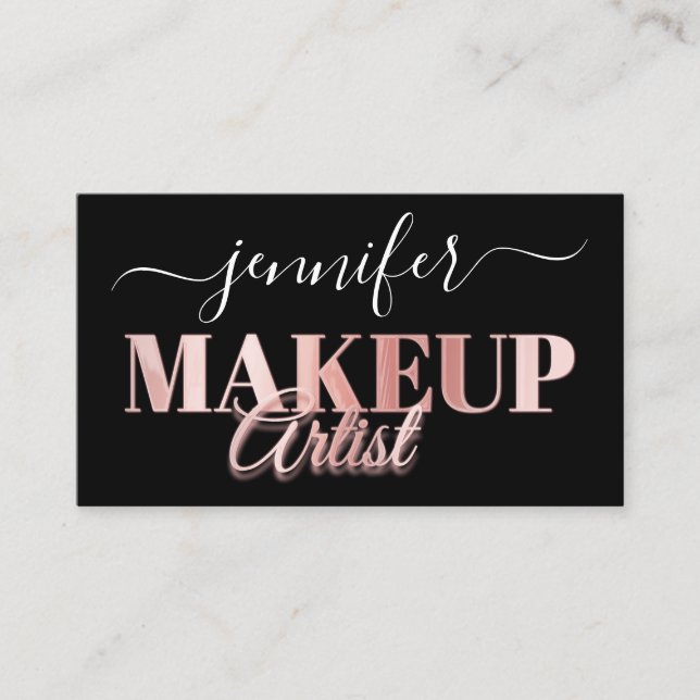 Tarjeta De Visita QR Código maquillaje artista Rosa de Confetti de o (Anverso)