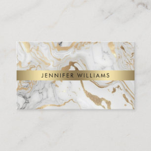 Tarjeta De Visita QR Código moderno Salón de belleza de mármol blanc