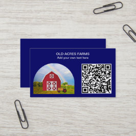 Tarjeta De Visita QR Código País Granja Barrera Roja Azul Nombre del