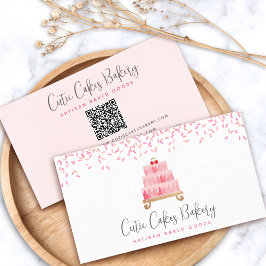 Tarjeta De Visita QR Código Pastel Rubor Rosado Rociar Moda pasteler