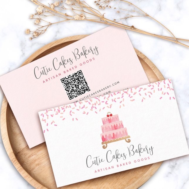 Tarjeta De Visita QR Código Pastel Rubor Rosado Rociar Moda pasteler (Subido por el creador)