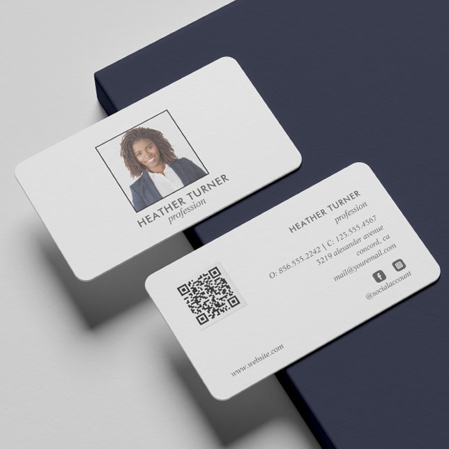 Tarjeta De Visita QR CÓDIGO Profesional SQUARE Foto de imagen en bla (Subido por el creador)