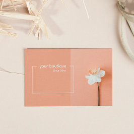 Tarjeta De Visita QR Código Trendy Flor Peach Mínima Boutique