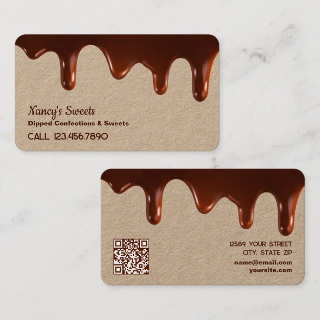 Tarjeta De Visita QR Confeccionador Chocolatier (Anverso / Reverso)