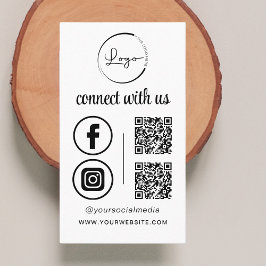 Tarjeta De Visita QR Connect With Us Business Logo Social Media