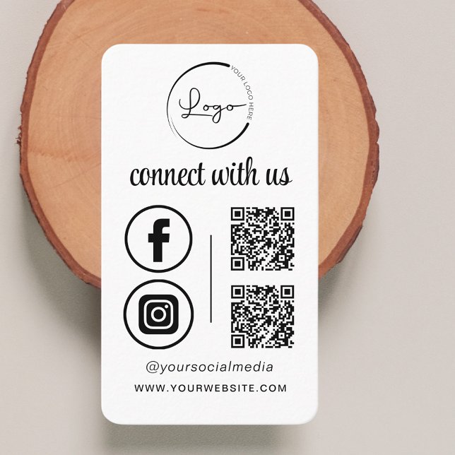 Tarjeta De Visita QR Connect With Us Business Logo Social Media (Subido por el creador)