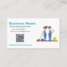 Tarjeta De Visita QR Custom Cleaning Service Maid Business Card