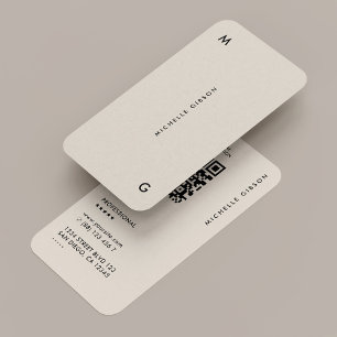 Tarjeta De Visita QR de arena profesional minimo simple y moderna