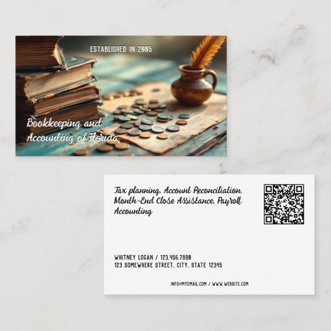 Tarjeta De Visita QR de contabilidad (Anverso / Reverso)