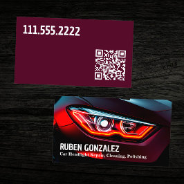Tarjeta De Visita QR de desactivación de la restauración de los faro