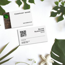 Tarjeta de visita QR de fotografía de hoja de made