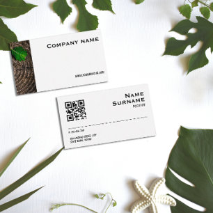 Tarjeta de visita QR de fotografía de hoja de made