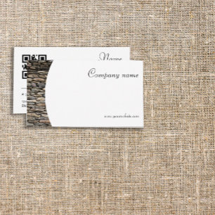 Tarjeta de visita QR de fotografía de piedra minim