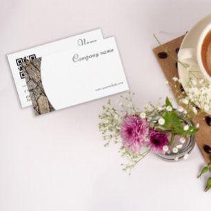 Tarjeta de visita QR de fotografía de piedra minim