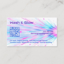 Tarjeta De Visita QR de lavado de coches a un lado