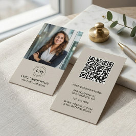 Tarjeta de visita QR de logotipo de foto personali